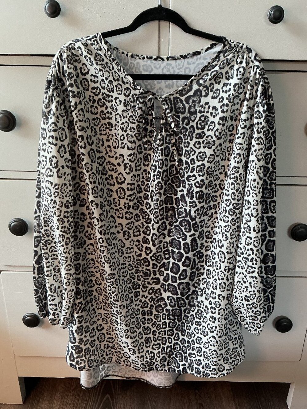 Leopard Print Peasant Blouse | Balloon Sleeve Animal Print Top | Boutique Style